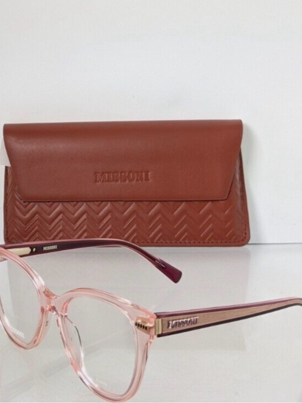 Missoni Pink Transparent Cat-Eye Glasses new with Case - Picture 5 of 7